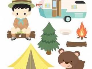 Cute camping element