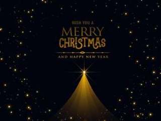 黑色圣诞海报设计与发光的圣诞树