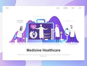 医学和医疗保健现代平面设计概念。