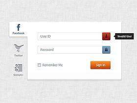 社交网站登陆界面PSD素材