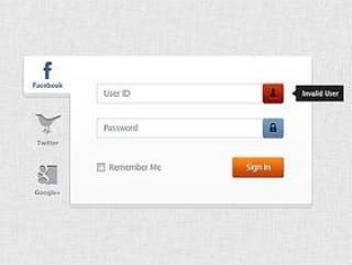 社交网站登陆界面PSD素材