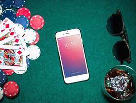 智能手机样机与赌场概念