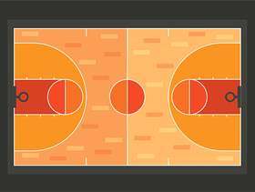 篮球场平面样式矢量