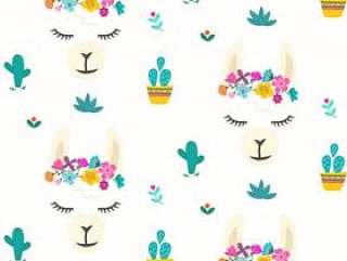 可爱的骆驼脸图案