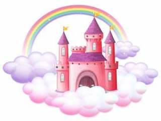 一个粉红色的童话城堡