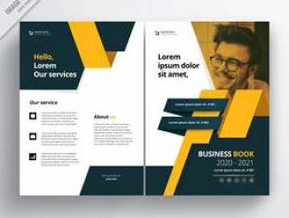 Yellow business brochure template.