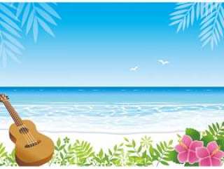 海滩背景水平