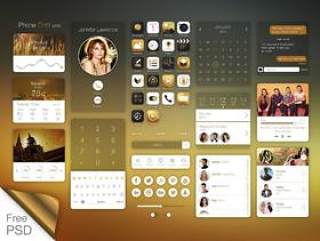 ios7 on iPhone gold ui kit