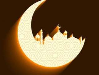 清真寺和月亮背景