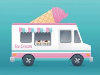 冰淇淋卡车矢量