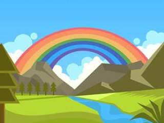 在自然向量的彩虹背景