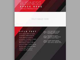 优雅的红色和黑色的业务传单宣传册设计模板