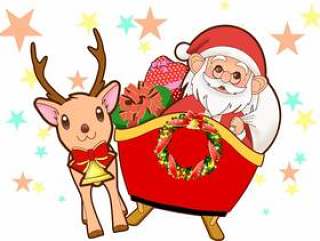 圣诞老人和驯鹿