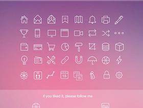 手机APP扁平线框图标素材