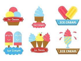 冰淇淋店标志矢量包