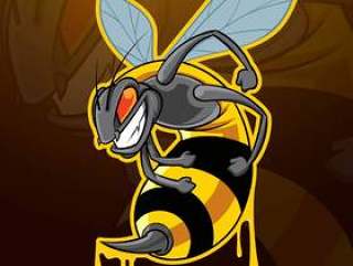 蜂昆虫吉祥人徽标