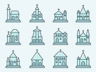 修道院和教会的图标