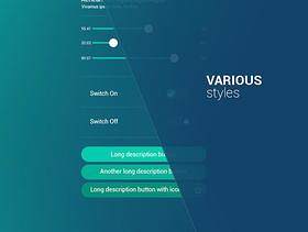 水晶蓝超酷的UI界面工具包 PSD 下载