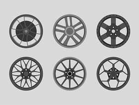 合金轮子黑色设置 矢量