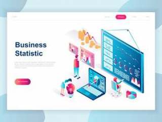 Modern flat design isometric concept of Business Statistic