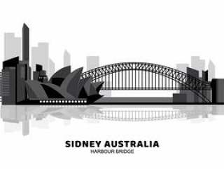 澳大利亚港桥剪影