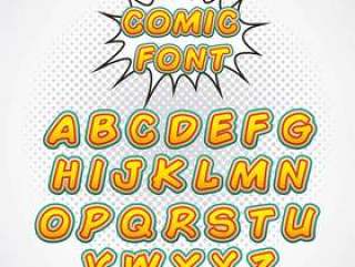 漫画字体字母流行艺术