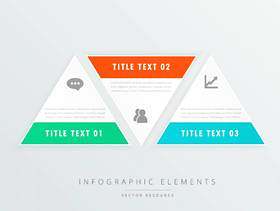 三角形形状信息图表模板与业务图标