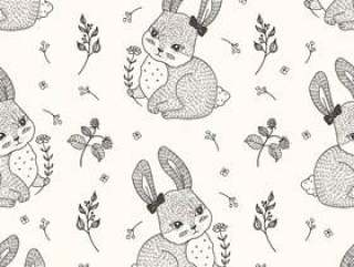 漂亮的兔子无缝模式
