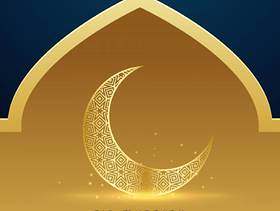 美丽的金色月亮为eid穆巴拉克节日季节