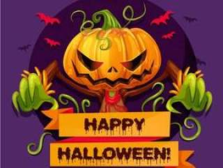 Terrific halloween background with flat design