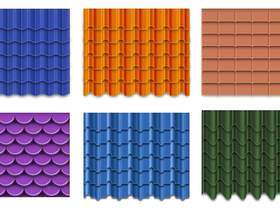 矢量屋顶瓦片集合