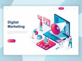 Modern flat design isometric concept of Digital Marketing