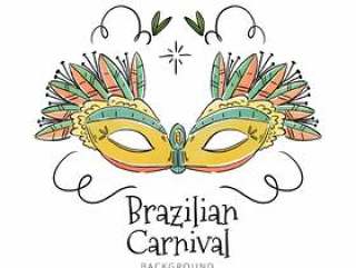 对狂欢节的逗人喜爱的巴西面具