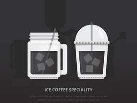 冰的咖啡图。咖啡酿造。