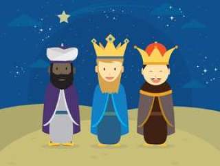 三个国王与装饰明星挂图