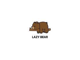 睡觉在分支动画片的懒惰熊