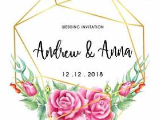 Watercolor floral wreath