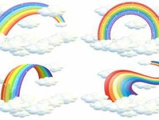 A Set of Rainbow on White Background