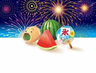 烟花观光夜背景