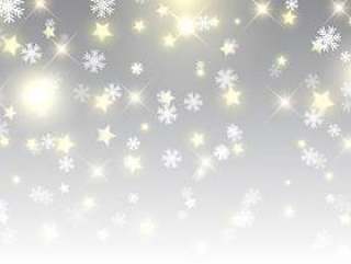 星星和雪花的圣诞节背景