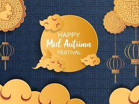 Happy mid autumn festival background. paper art style