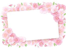 樱花框架，背景，A4水平，与油漆