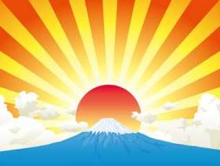 富士和日出背景02