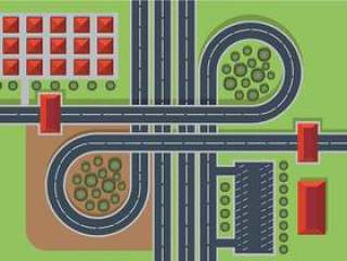 公路顶视图 矢量