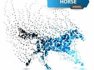 Beautiful horse - abstract dot illustration.