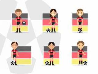 女性德国足球角色球员组装