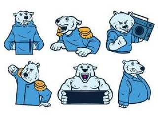  北极熊吉祥物矢量