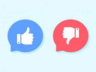 Likes and dislikes icons, social media icons