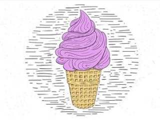  手绘矢量冰淇淋插画