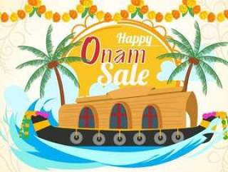 与喀拉拉船的愉快的Onam销售
